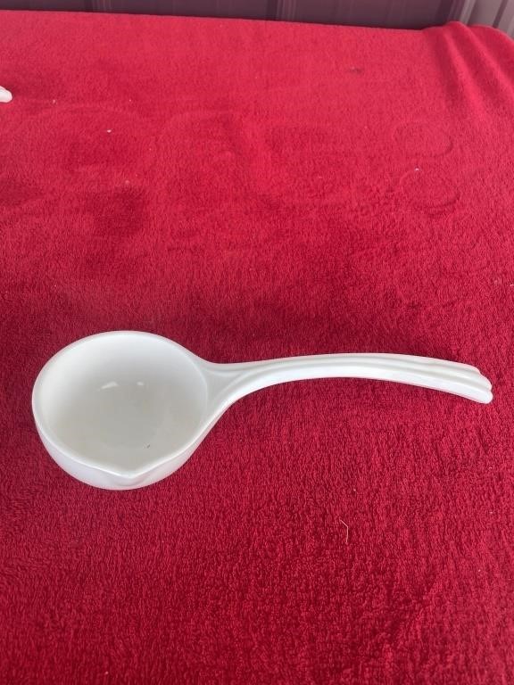Milk glass large punch bowl ladle