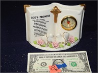 Porcelain Prayer Book "God's Promise" Clock