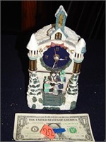 Christmas Church Carolers Clock-Resin
