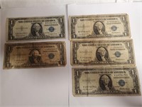 (5) 1935 $1 Silver Certificates See Description