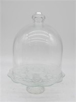 LARGE COVERD GLASS DOME / PLATE 17H CLEAN