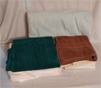 Variety Of Bath Towels, Blue Blanket