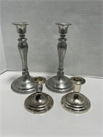 2 Pairs of Metal Candle Holders