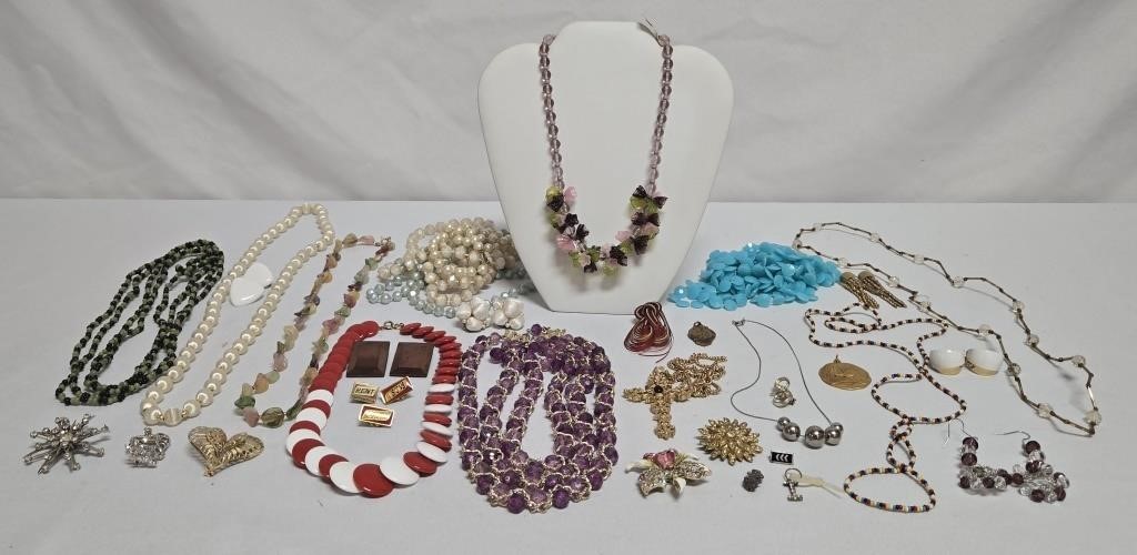 Necklaces,  Earrings, Pins