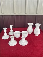 Fenton candleholders and lamp shades