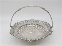 UNIQUE SILVER PLATE BASKET UNMARKED 11 INCHES WIDE