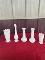 Fenton hobnail vases and more 5 pieces