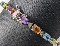 $800  7.5", 13.69G, Genuine Gemstones Bracelet