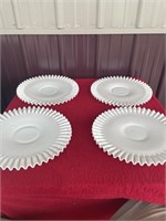Fenton large Hobnail set of 4 13” plates