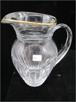 MARQUIS BY WATERFORD PITCHER W/ GOLD RIM 9 IN TALL