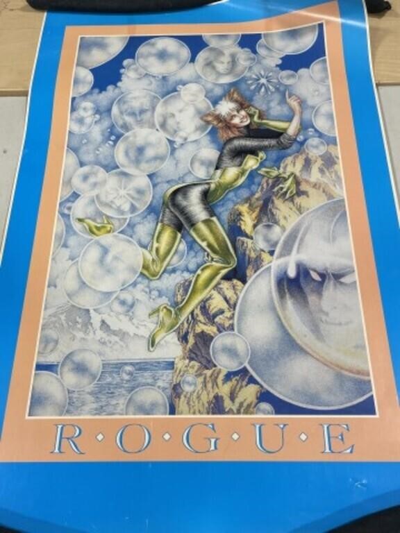1989 Marvel Rogue Poster, 33.5 x 22 "