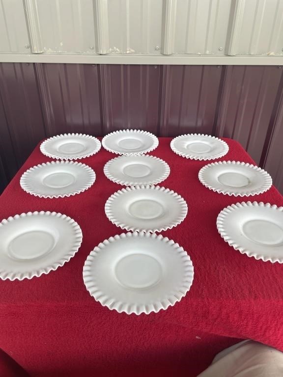 Fenton set of 10 hobnail 8” plates