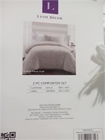 Twin/TXL 2pc Faux Fur Comforter Set