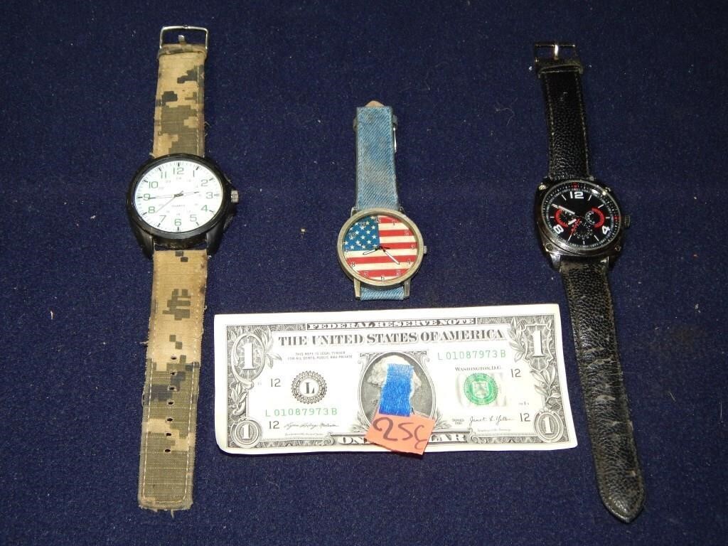 3ct Watches Camo, USA Flag & Black