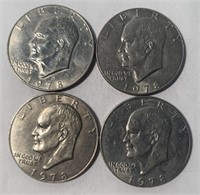 (4) 1978 Eisenhower Dollar 2- D 2- No Mint Mark