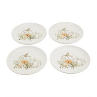 White Pumpkin 4-pc Stoneware Salad Plate