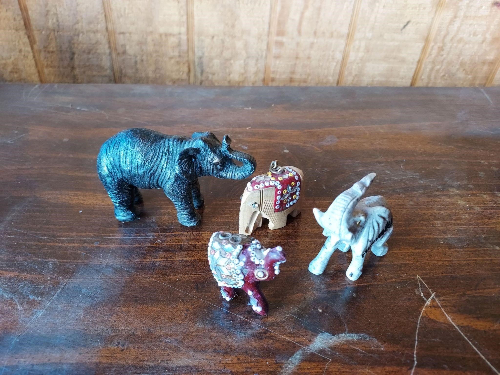 Lot of different designs and material elephants