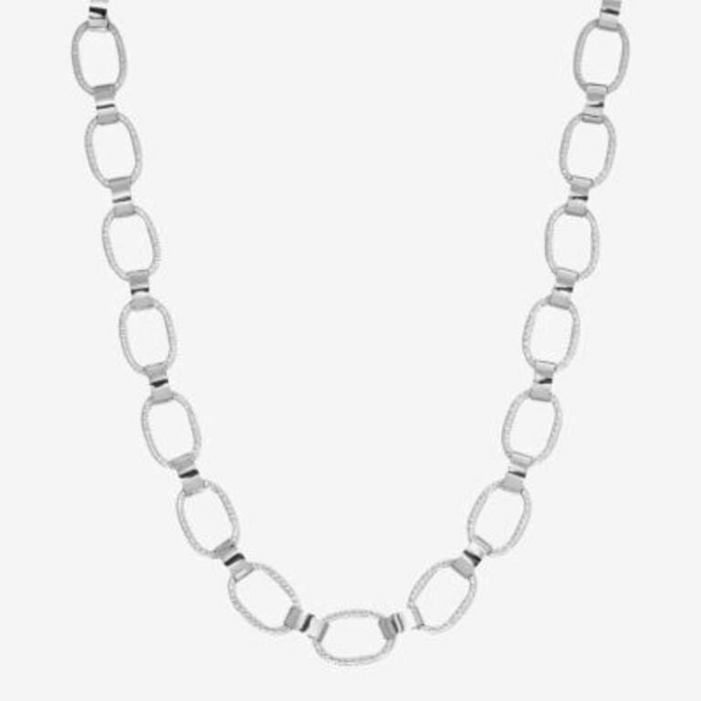 1928 Silver Tone 18 Inch Link Necklace