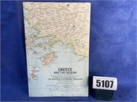 Vintage Greece & The Aegean Map, Dec. 1958