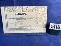 Vintage Europe Map, Dec. 1957, The Natl.