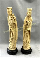 (2) Oriental resin? figurines en résine? 18" H