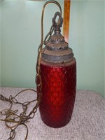 Victorian Ruby Glass Hanging Light