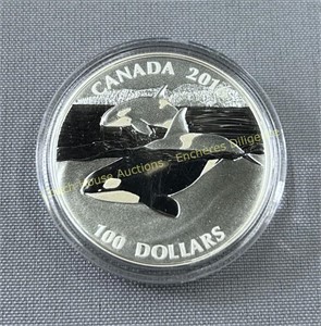 2016 Canada 100 dollar 999 fine silver proof coin