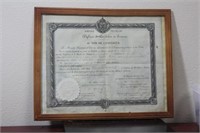 An Old Diploma - Dated 1858