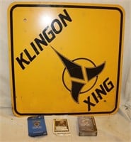 Klingon On Star Trek 18" Sign & Card Game: