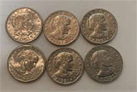 (6) 1981 5-D 1-S Susan B Anthony Dollars