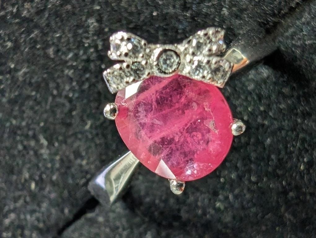 $100 Silver Ruby(2.6ct) Ring