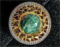$150 Silver Dyed Emerald(4.4ct) Ring