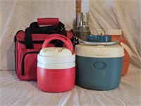 Thermos, Water Jugs & First Aid Bag