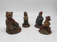 LOT OF 4 TOM CLARK GNOMES BEAR IS 8 H
