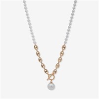 Gold Tone Simulated Pearl 36in Necklace