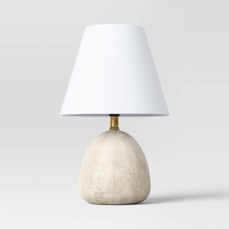 Faux Wood Mini Table Lamp White - Threshold