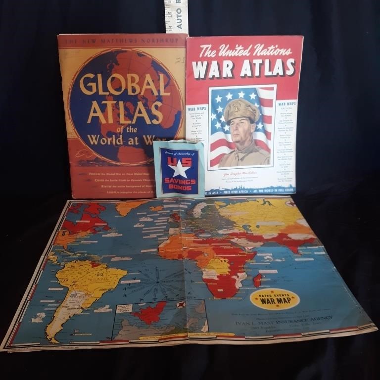 WWII Global & United Nations War Atlas, War Map