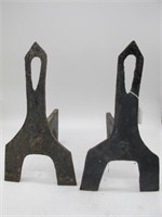 CAST IRON FIRE DOGS. 1800'S