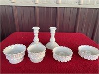 Fenton large lot of candle holders