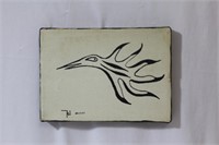 A Signed Oil on Canvas of a Bird