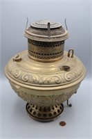 1800s Art Nouveau B&H Brass Repousse Oil Lamp