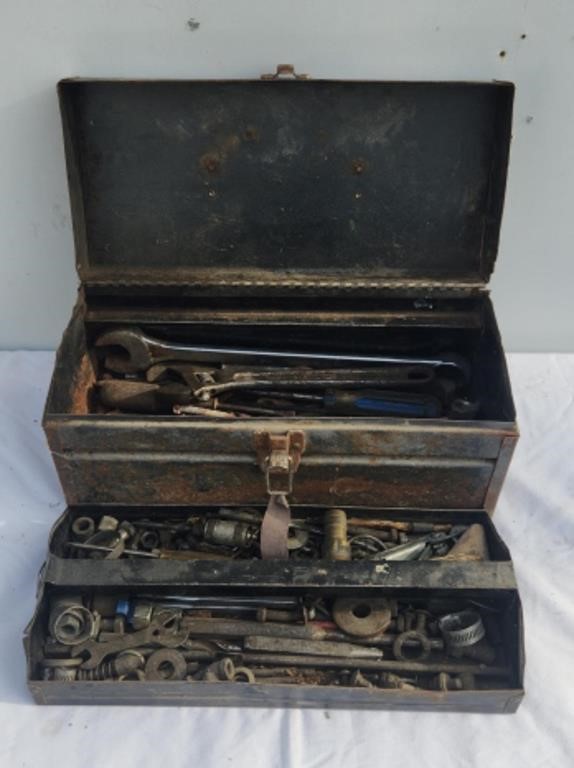 Park Metal Tool Box, Wrenches, Screwdrivers, Nuts