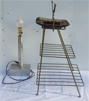 Hand Made Solid Metal Lamp, Metal Side Table