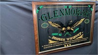 Vintage framed Glenmorag Scotch bar mirror