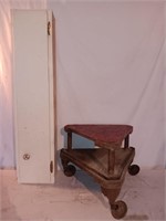Homemade Creeper Seat, Wood Cabinet