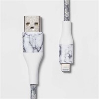 6' Lightning USB-A Braided Cable - heyday Marble