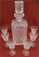 Waterford Decanter w/ 6 Waterford cordials