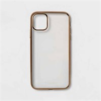 iPhone 11/XR Clear Case  Gold Bumper Frame