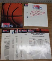 NBA hoops folder with statistic sheets