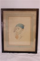 An Antique Hand Pencil Signed Etching
